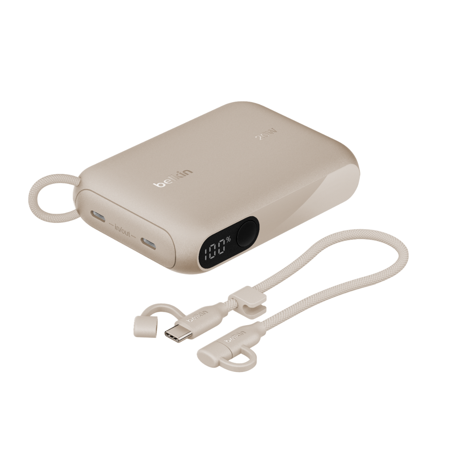 Belkin 10000 Mah Powerbank 20 Watt Met Display ' Zand