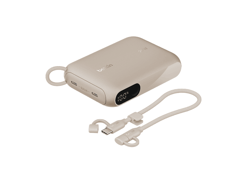 Batterie externe Belkin 10 000 mAh 20W avec écran Sable