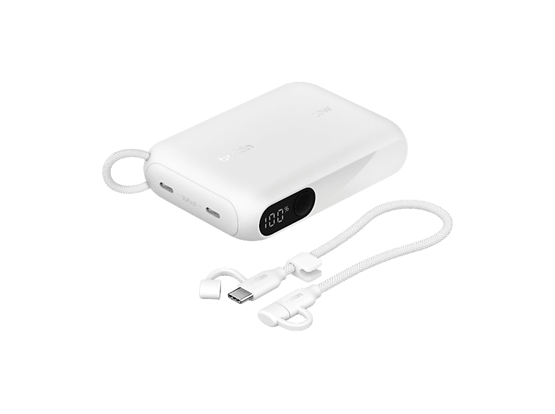 Belkin 10 000mAh 20W Batterie Externe avec Écran Blanc