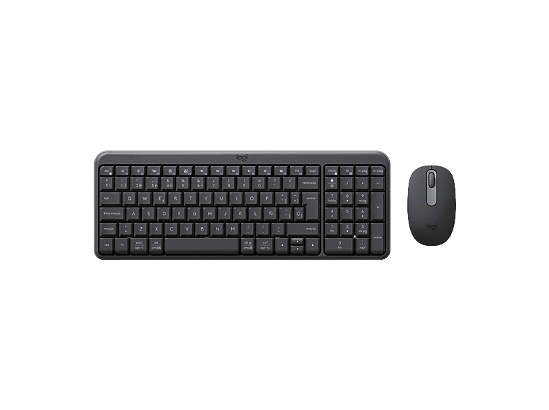Pack Teclado + Ratón - Logitech MK250, Inalámbrico, Bluetooth, Autonomía 12 meses, Ambidiestro, Windows/Mac/Chrome, Resistente a salpicaduras, Negro