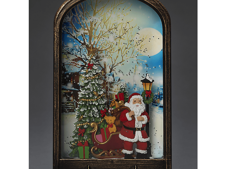 KONSTSMIDE Santa und Baum Wasserlaterne Weichnachtsbeleuchtung, Mehrfarbig, Warmweiß