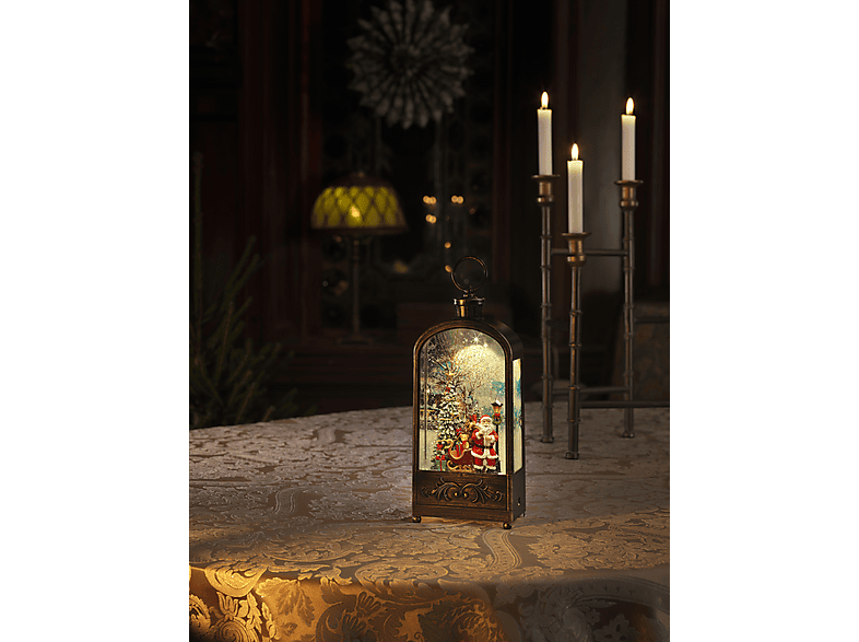 KONSTSMIDE Santa und Baum Wasserlaterne Weichnachtsbeleuchtung, Mehrfarbig, Warmweiß