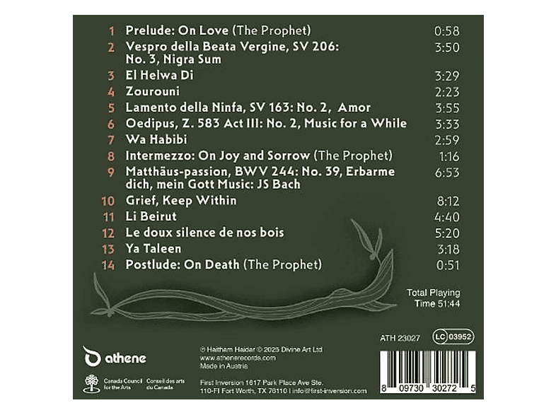 Thumbnail - Bergeron, Sylvain/Haidar, Haitham/Keesmaat, Amanda - Zaytoun (CD)