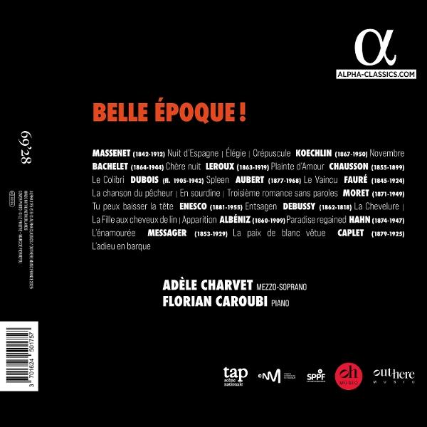 CD-Cover mit Text 'Belle Époque!' und Komponistennamen. Mit Alpha Classics Logo.