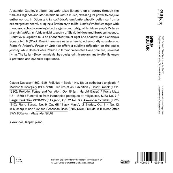 CD-Cover mit Text über ein klassisches Musikalbum. Enthält Titelliste, Künstlername und Labelinformationen.