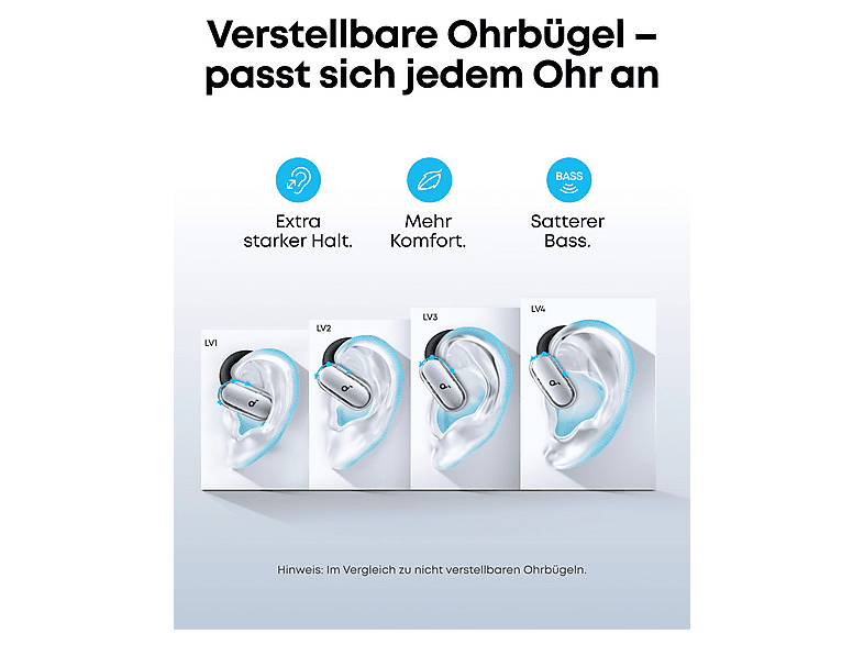 Thumbnail - SOUNDCORE BY ANKER V40i, Open-ear Kopfhörer Bluetooth Schwarz
