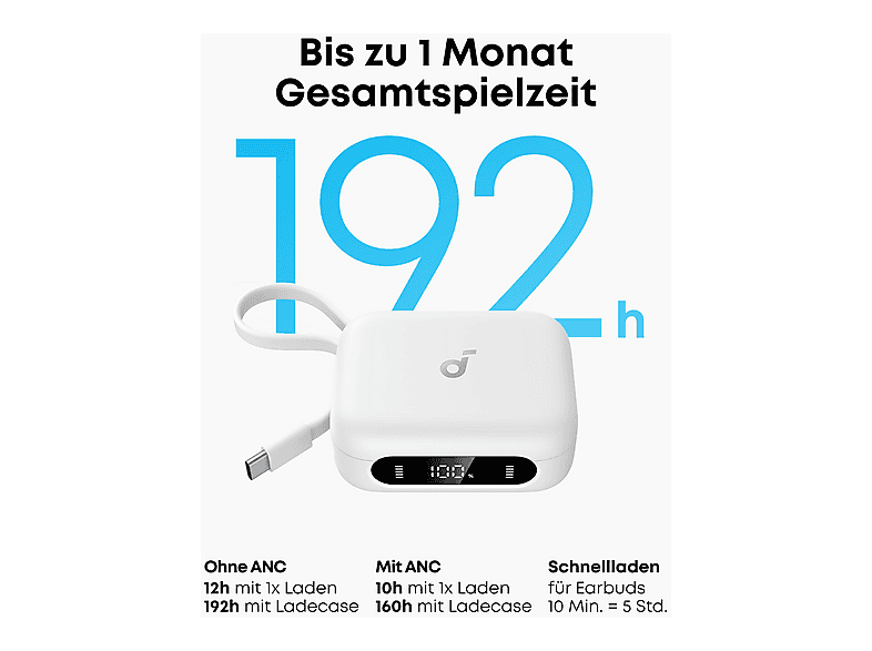 Thumbnail - SOUNDCORE BY ANKER P41i, In-ear Kopfhörer Bluetooth Weiß