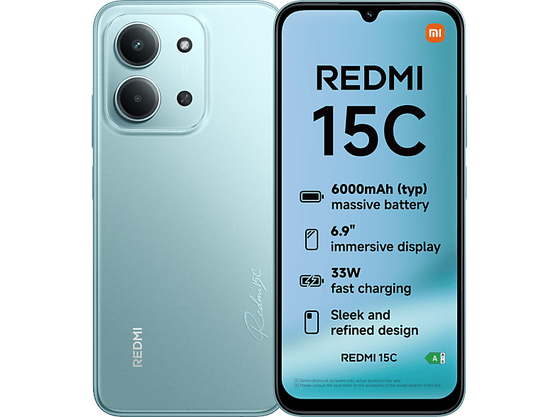 Xiaomi Redmi 15C, 128 GB, Mint Green, Dual SIM