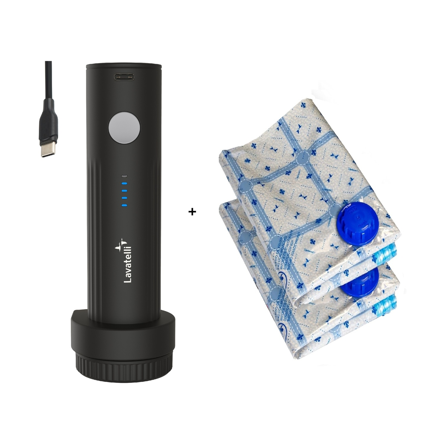 Pompa sottovuoto viaggio Lavatelli Vac-u-set + 2 sacchi