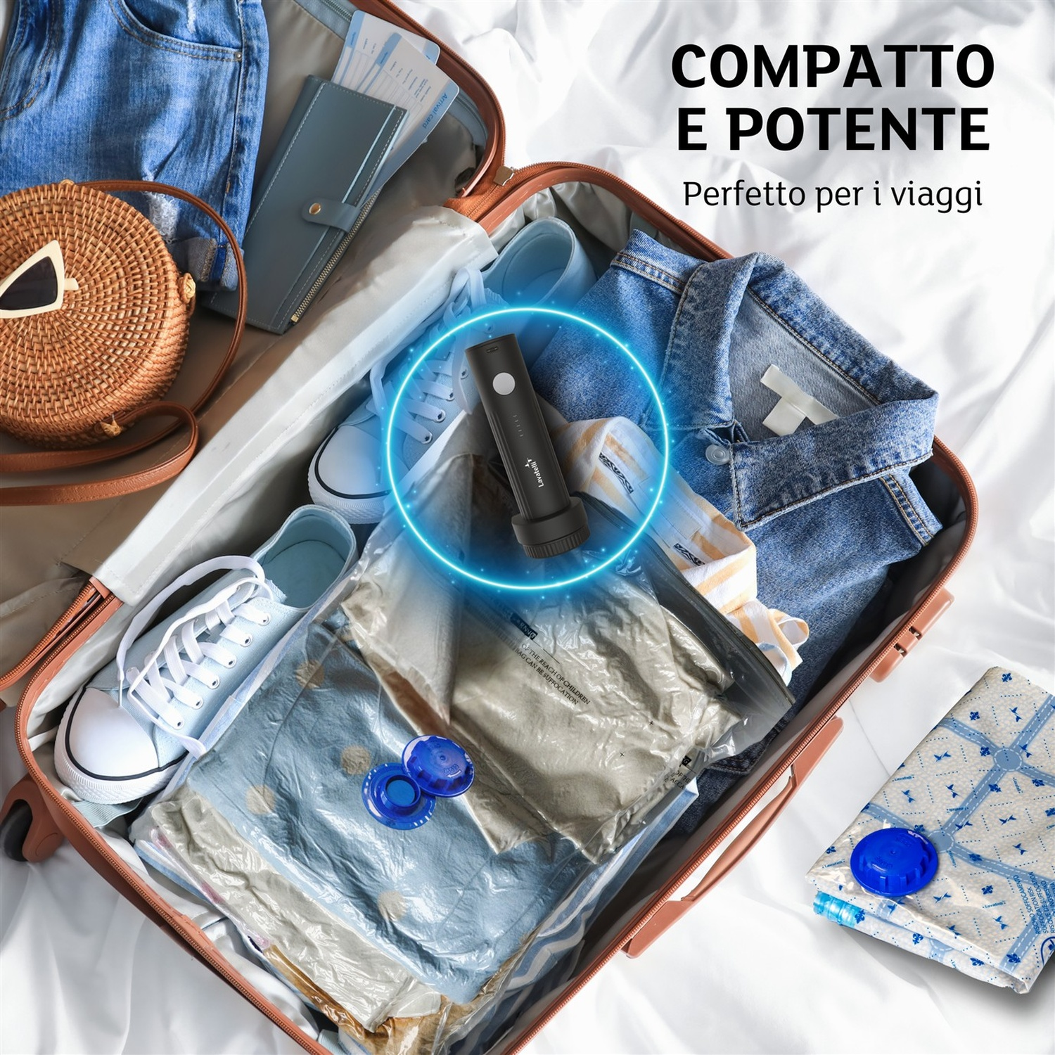 Pompa sottovuoto viaggio LAVATELLI Vac-u-set sacchi