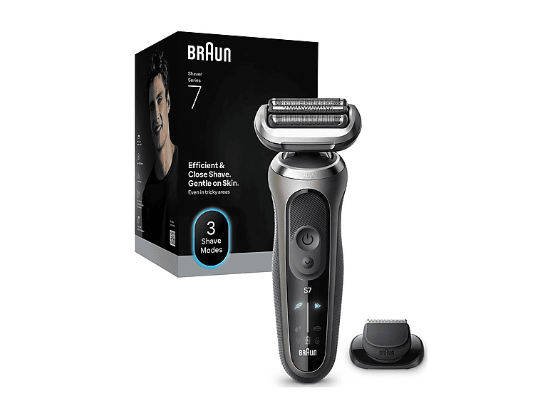BRAUN Series7 72-C1200S Rasoio elettrico barba, 3 modalità di rasatura: turbo, delicata e standard, con testina 360° SkinFlex