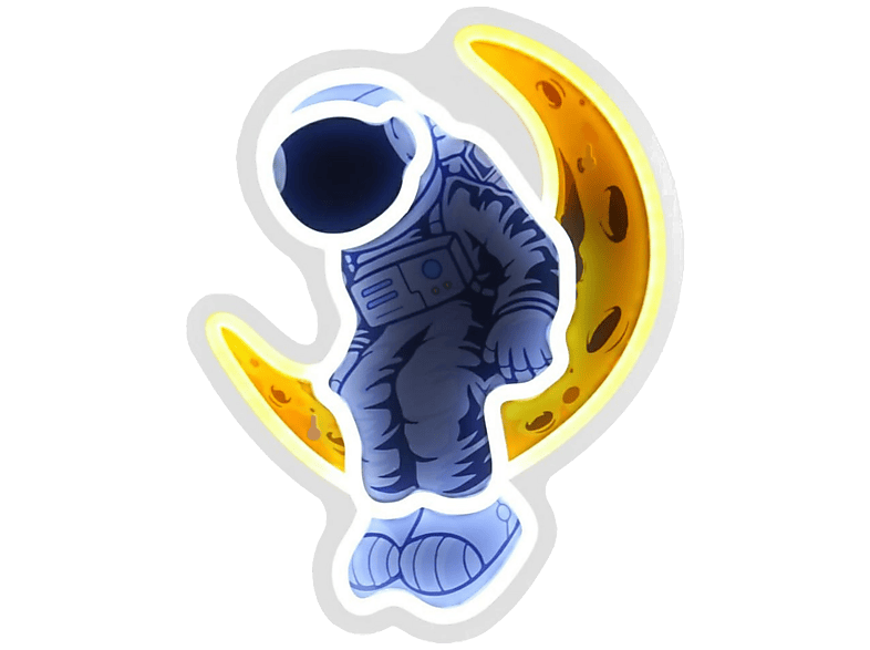 Wiszący neon LED BELINE Astronauta na księżycu Wielokolorowy