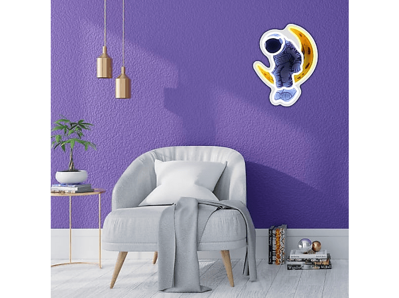 Wiszący neon LED BELINE Astronauta na księżycu Wielokolorowy – zdjęcie 3