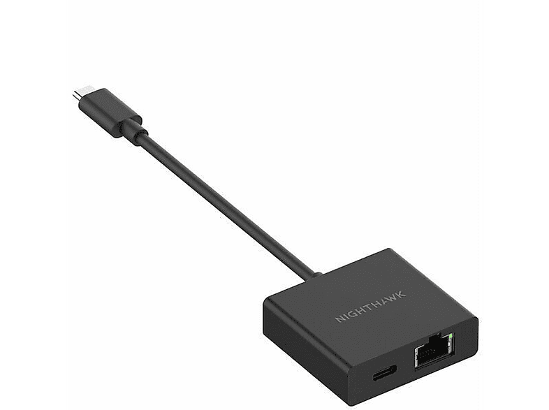 NETGEAR USB2ETH Nighthawk Adapter USB-C-auf-Ethernet, Schwarz; Netzwerkadapter