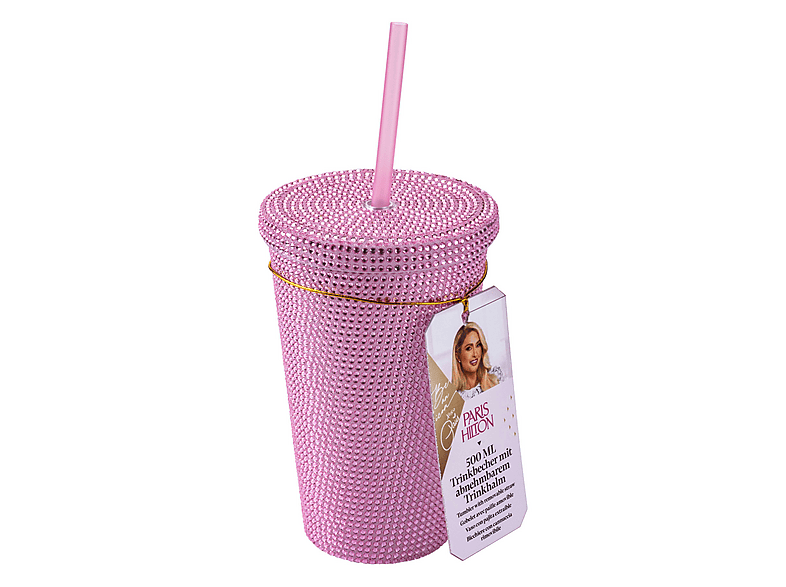 Paris Hilton Diamant-Trinkbecher pink, 500ml