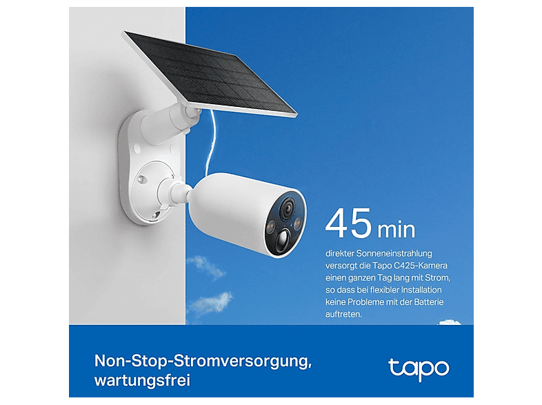 TAPO C425, 2K QHD Smarte Solarbetriebenes - Kit, Überwachungskamera