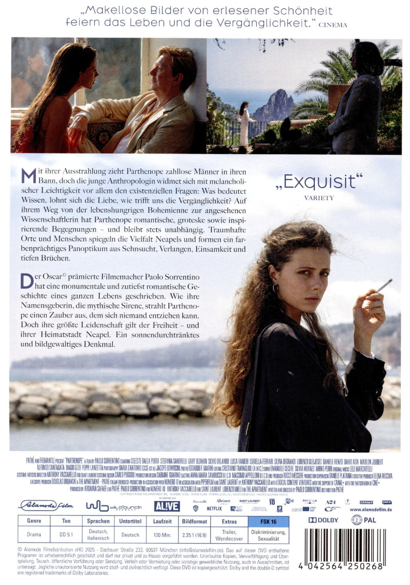 Filmposter mit einer Frau, die nach unten schaut, eine Frau im Hintergrund und Text.