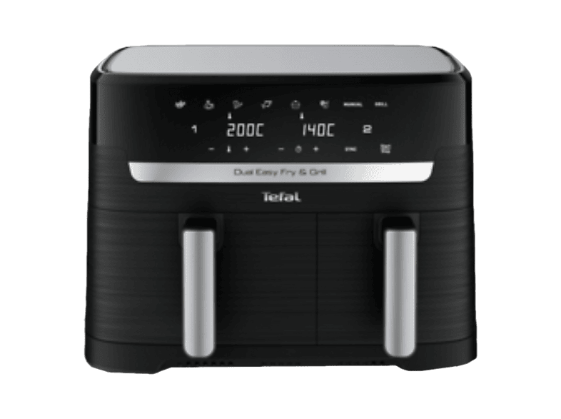 TEFAL Dual Easy Fry & Grill (EY905M) Doppelkammer-Heissluftfritteuse inkl. Grillfunktion Messer-Set