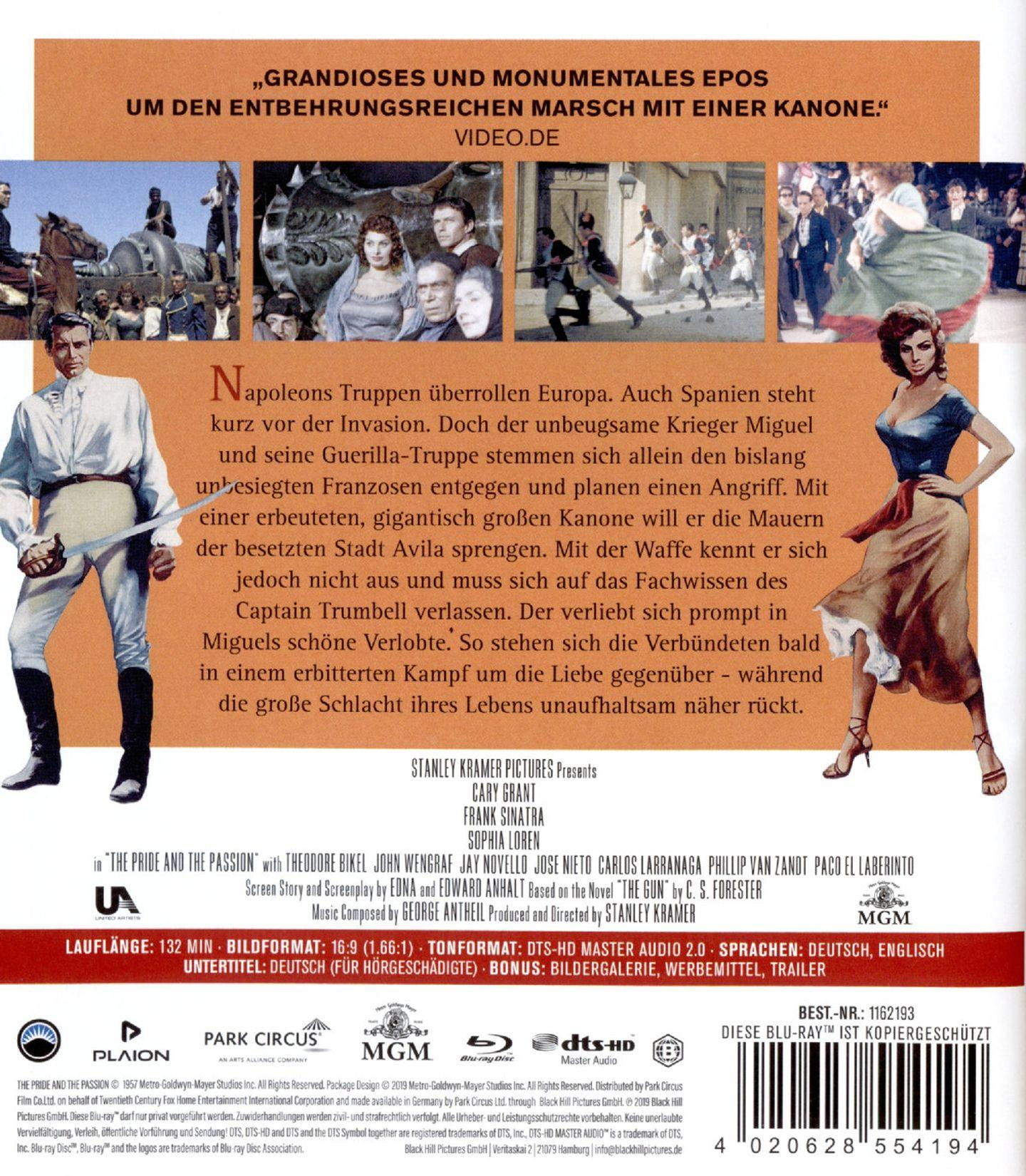 Filmposter mit Cary Grant, Sophia Loren und Frank Sinatra. Text beschreibt Filmtitel und Credits.