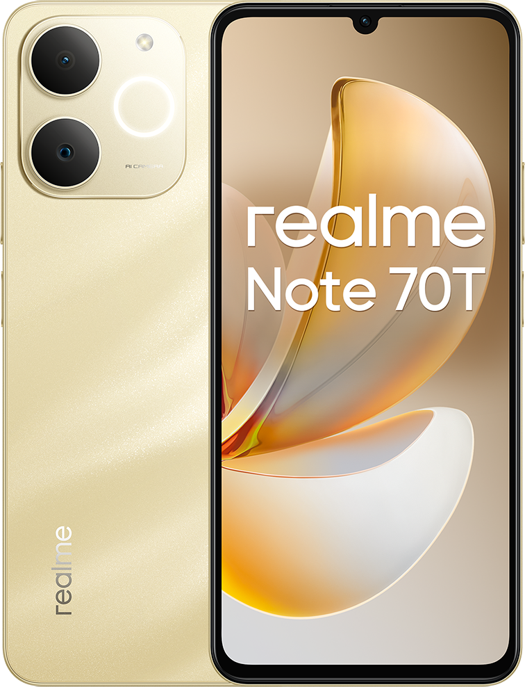 REALME NOTE 70T 4/128 GB DualSIM Arany Kártyafüggetlen Okostelefon