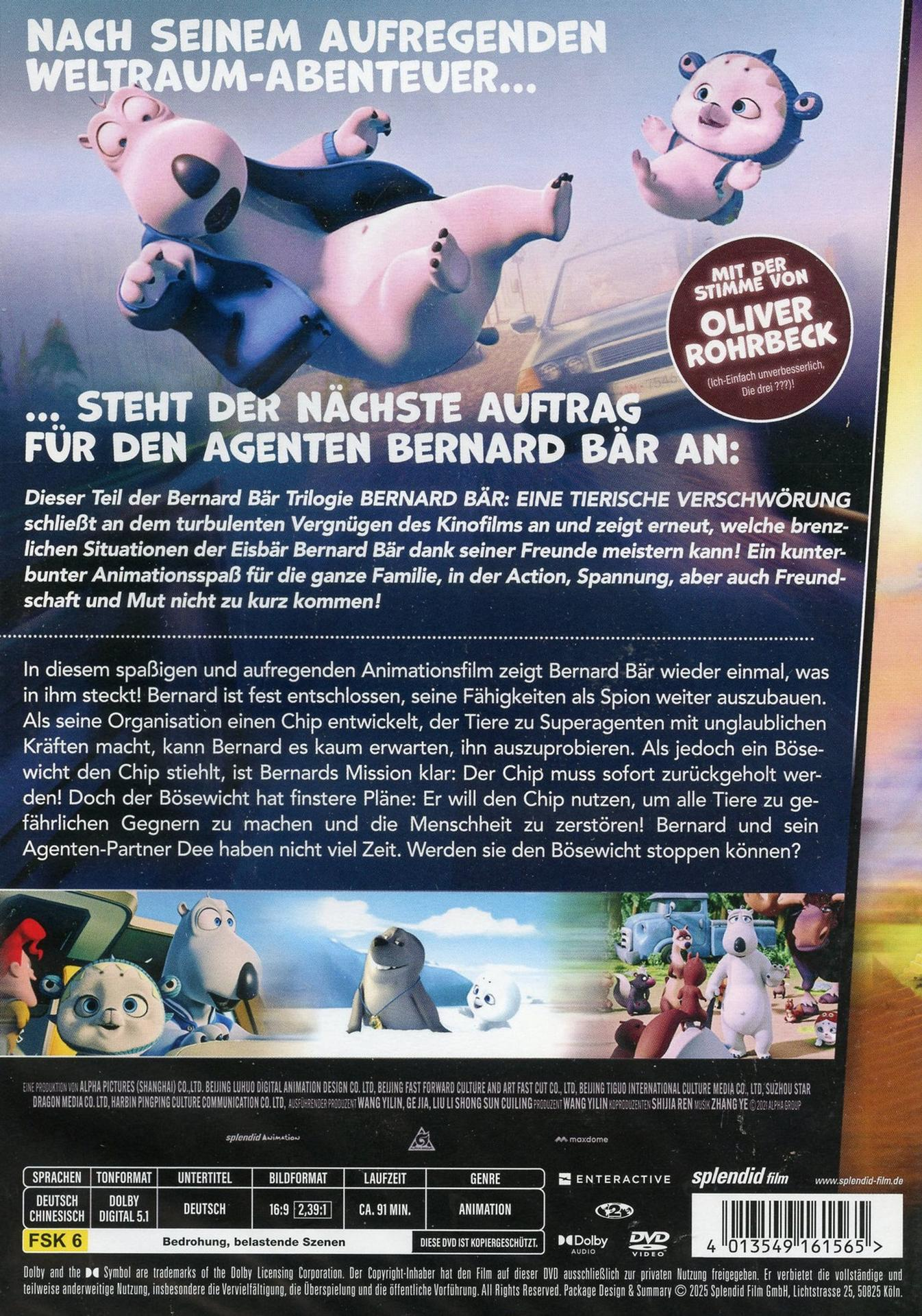 DVD-Cover: Animationsfilm mit einem Eisbären und Text auf Deutsch. Der Titel lautet 'Bernard Bär'.