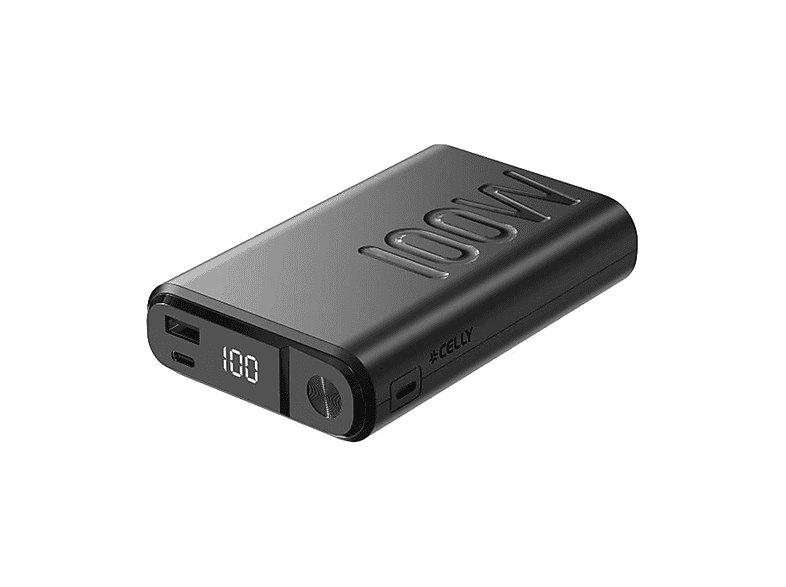 Caricabatterie Celly Power Bank 100W 20000Mah da 100W, Nero