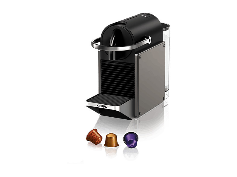 Krups Pixie Redesign Titan XN306T, 1260 W, 19 Bar, Calentiamiento rápido 0.7 L, 2 Opciones café, Apagado automático, Titán