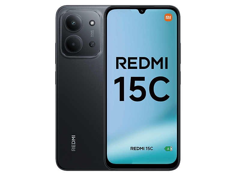 Xiaomi Redmi 15C, Negro medianoche, 256GB, 4GB RAM, 6.9 HD+, MediaTek Helio G81-Ultra, 6000 mAh