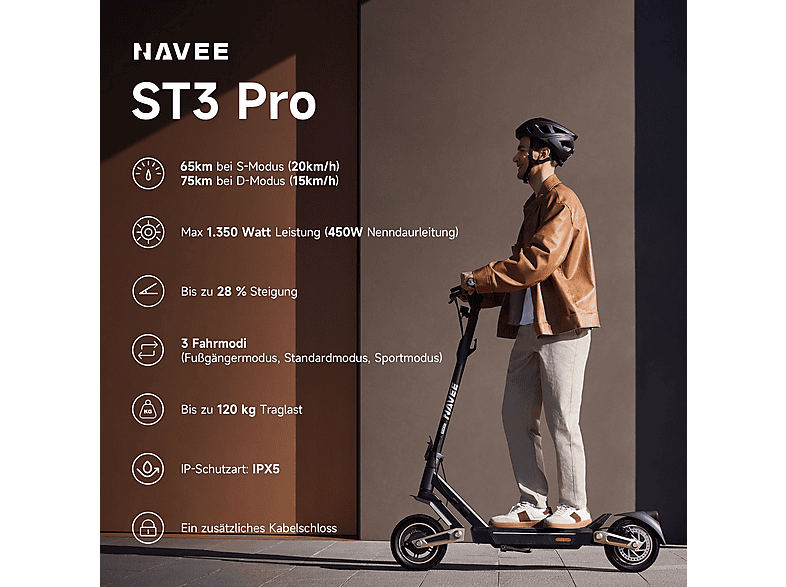 NAVEE ST3 Pro E-Scooter (10 Zoll, Black)