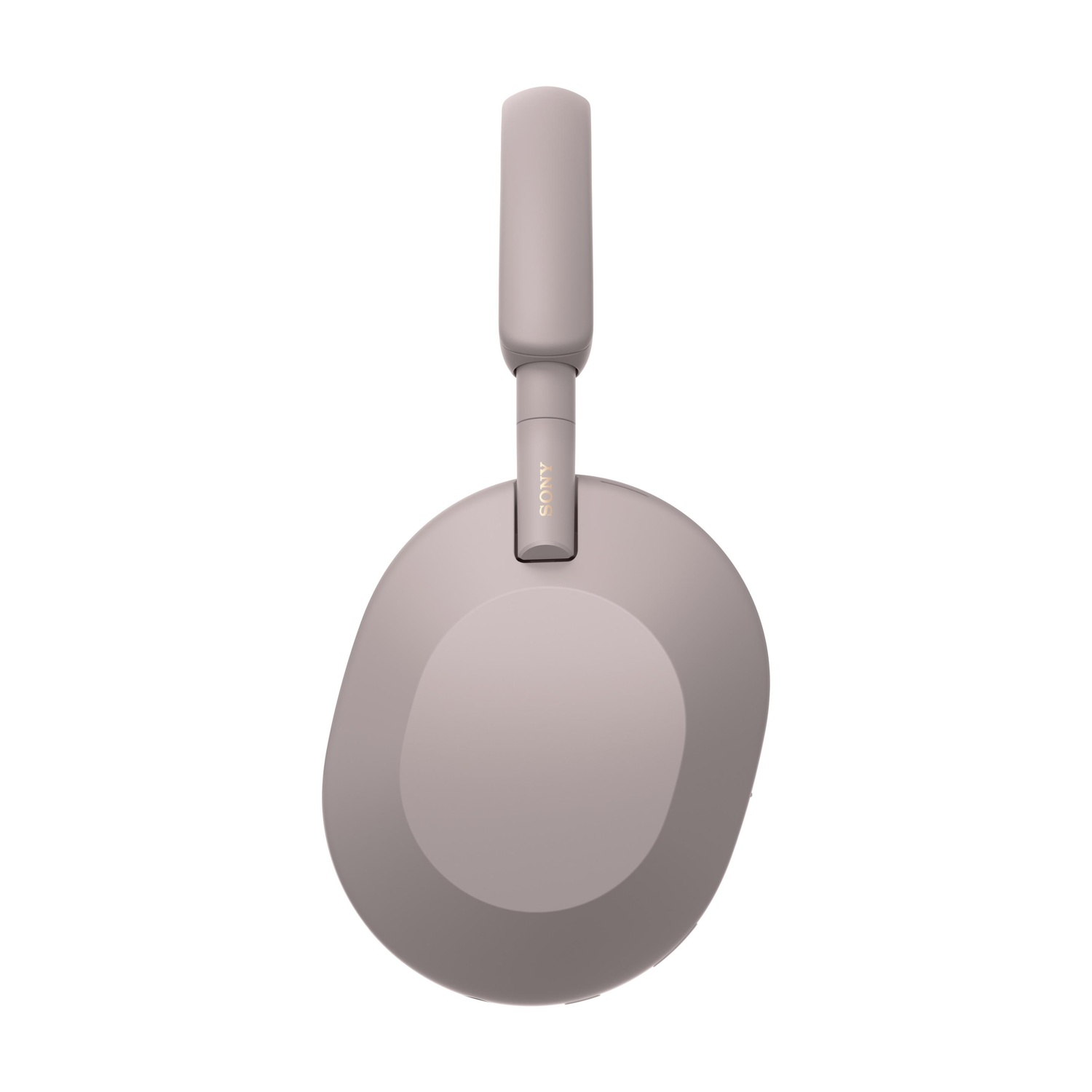 Un paio di cuffie Sony viola chiaro su sfondo bianco. Le cuffie hanno una fascia e i padiglioni, con il logo Sony visibile.