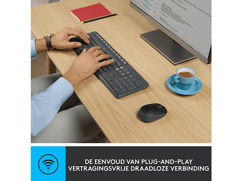 Draadloos toetsenbord en muis, gaming-toetsenbordmuis-headset en muismat-kit, slank 2,4 GHz draadloos toetsenbord en muiskit voor desktop-laptop Game Work(zilver