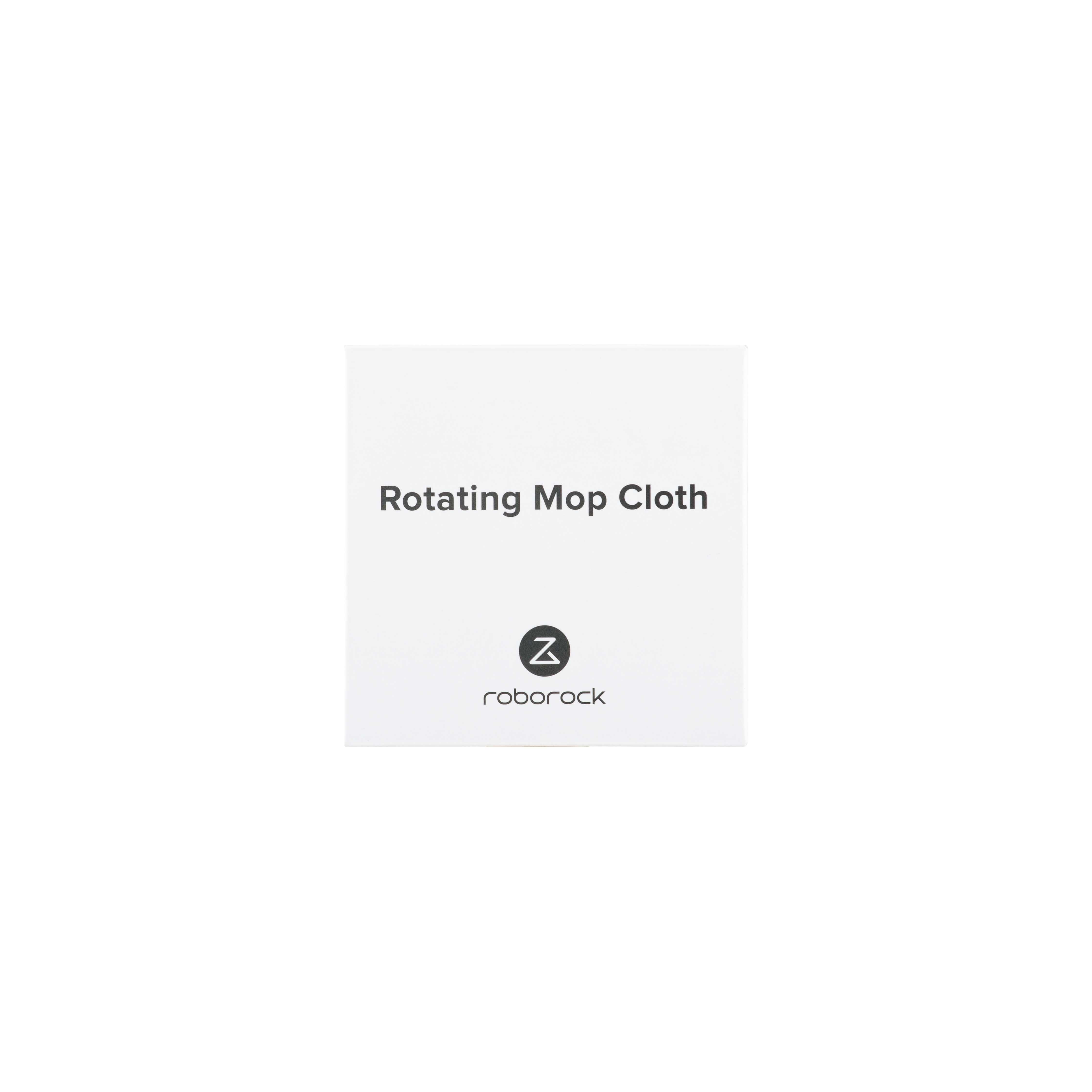 Weißer Karton mit dem Text 'Rotating Mop Cloth'. Darunter ein rundes Logo und der Text 'roborock'.