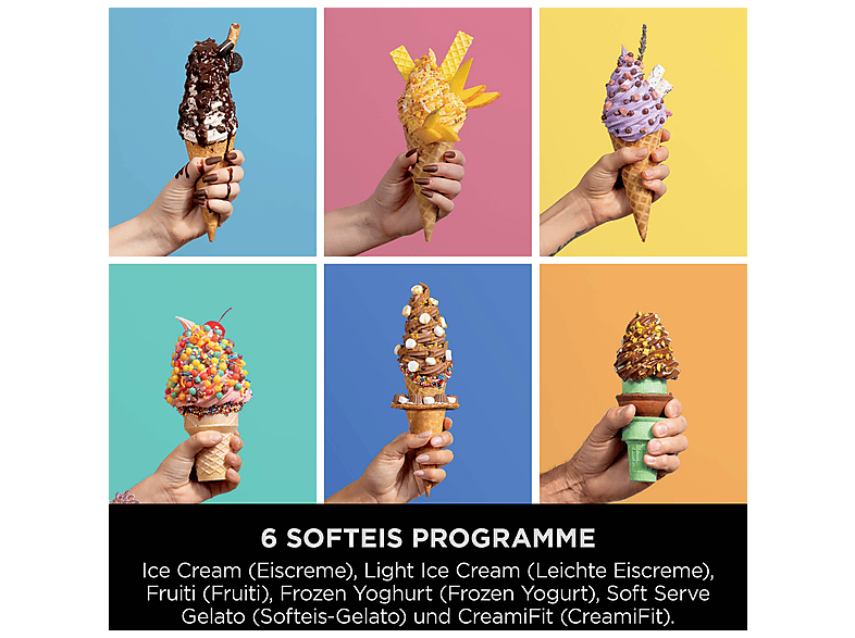 NINJA NC701EU Creami Swirl Eismaschine (800 Watt, Platin Silber)