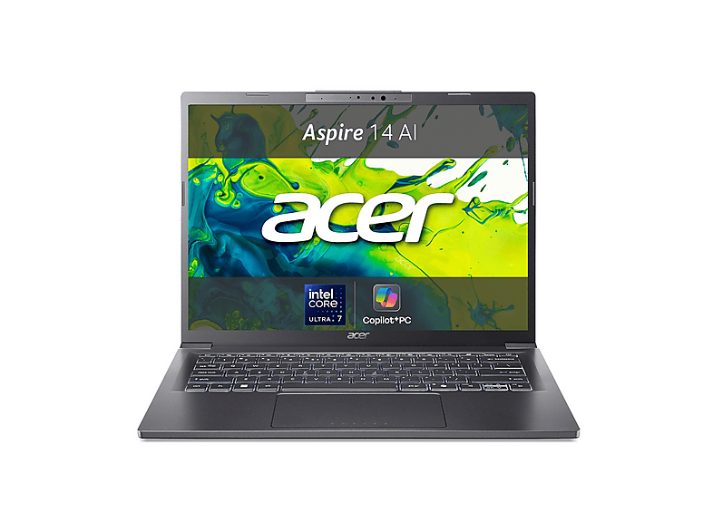Acer Aspire 14 AI Copilot+ Pc,", processore Intel Core Ultra 7 256V, 16 GB, 512 GB Ssd, Grey Notebook