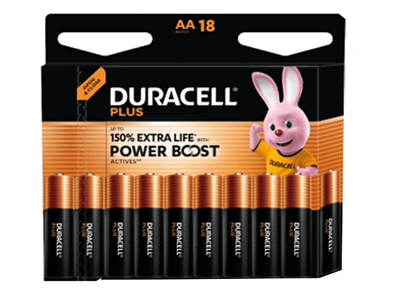 Pilas - Duracell LR6, AA, Pack de 18