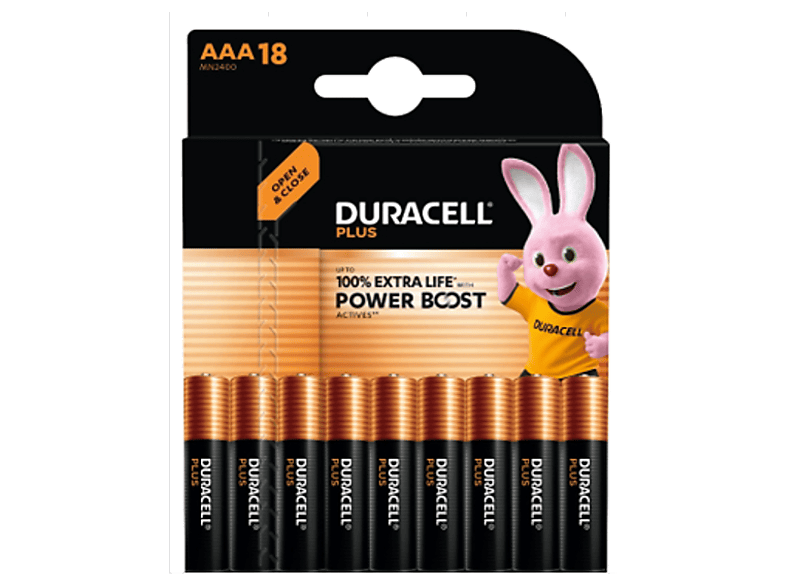 Pilas - Duracell LR03, AAA, Pack de 18