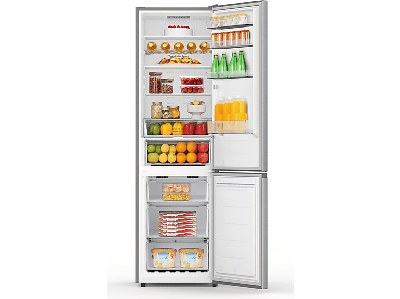 Hisense RB440N4ACC Kühl- und Gefrierkombination (C, 336 l, 2017 mm hoch, Standgerät, No Frost (verminderte Eisbildung), Inox-Optik) — Foto 2 von 3