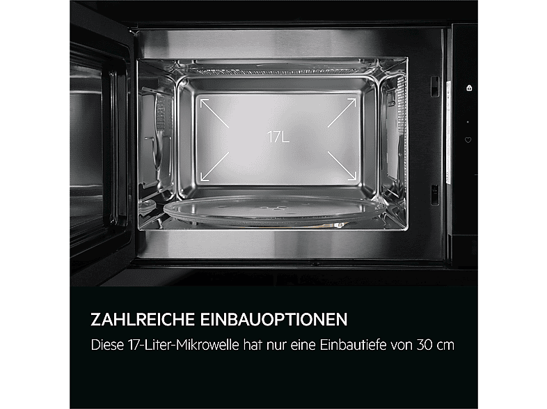 AEG TB5SM171DB Mikrowelle (800 Watt, Einbaugerät inkl. Rahmen, 17 l, Schwarz) — Foto 2 von 5