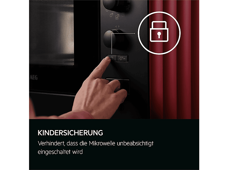 AEG TB6SM171DB 60cm Mikrowelle (800 Watt, Einbaugerät inkl. Rahmen, 17 l, Schwarz) — Foto 2 von 5