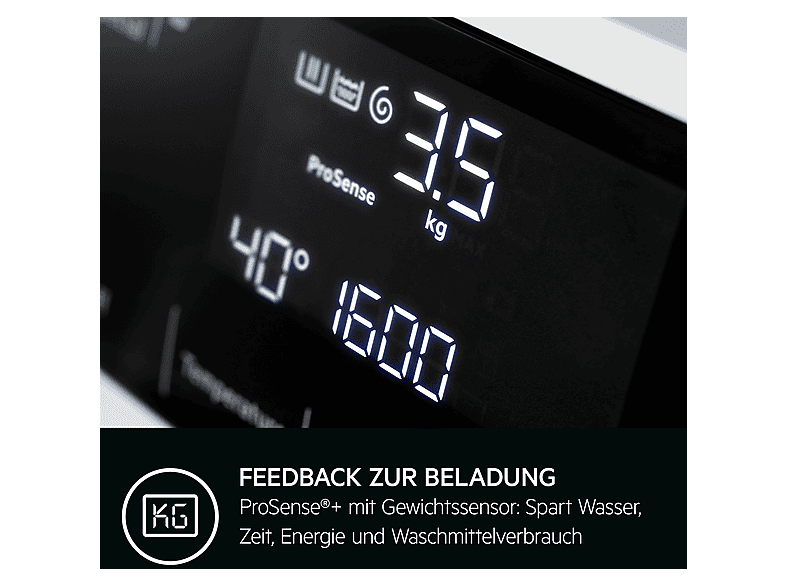 AEG LWR9W81600 9000 AbsoluteCare Waschtrockner (10 kg / 6 kg, 1551 U/Min., freistehend, Weiß) — Foto 4 von 5