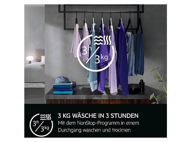 AEG LWR9W81600 9000 AbsoluteCare Waschtrockner (10 kg / 6 kg, 1551 U/Min., freistehend, Weiß) — Foto 5 von 5