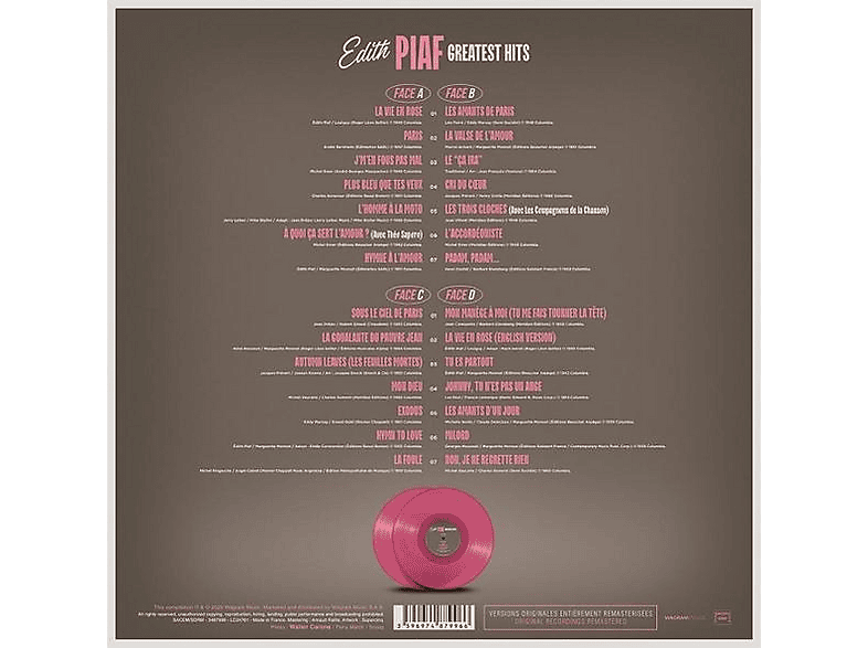 Thumbnail - Edith Piaf - greatest hits (pink) (LP (analog))