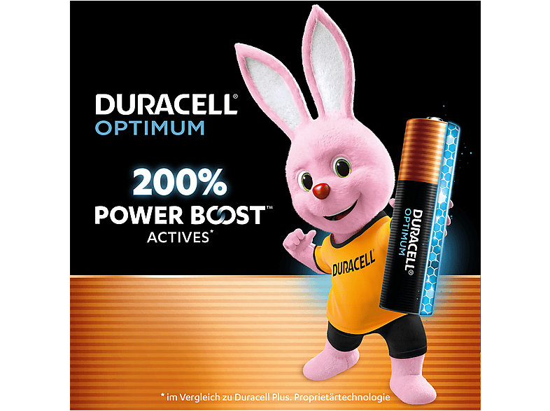 DURACELL Optimum AAA Batterie, Alkaline, 1.5 Volt 8 Stück