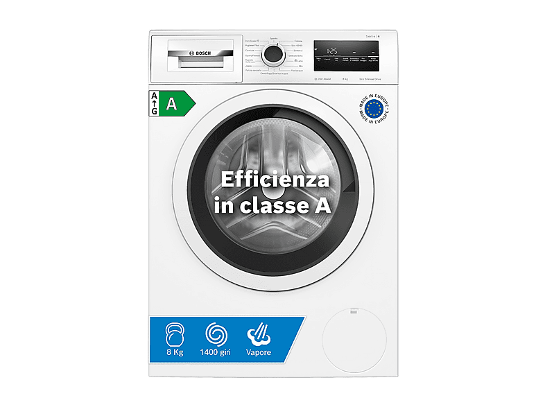 Bosch Wan28208Ii Lavatrice, Caricamento frontale, 8 kg, 59 cm, Classe A