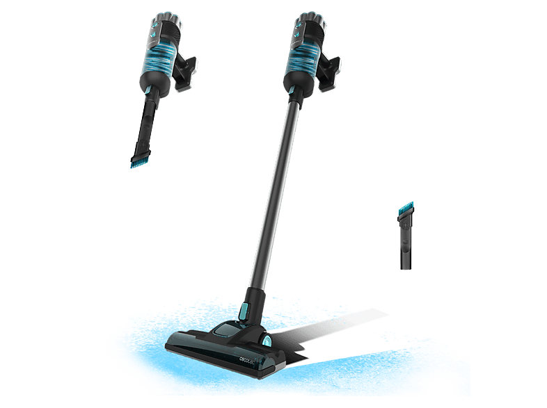 Aspirador escoba - Cecotec Conga 700 PowerHead, 615 W, 18 kPa, Depósito 500ml, Tecnología Ciclónica, Cepillo motorizado, Radio acción 6m, Negro