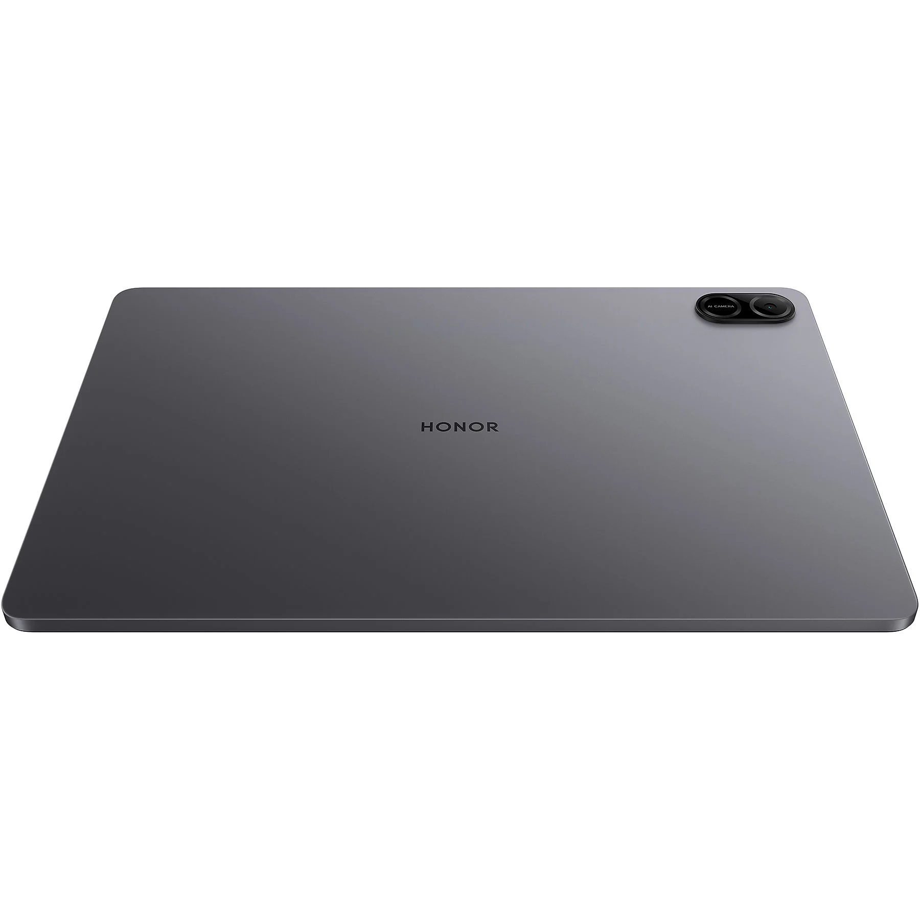 Szürke tablet hátlap, dupla kamerával és HONOR logóval. A háttér fehér.