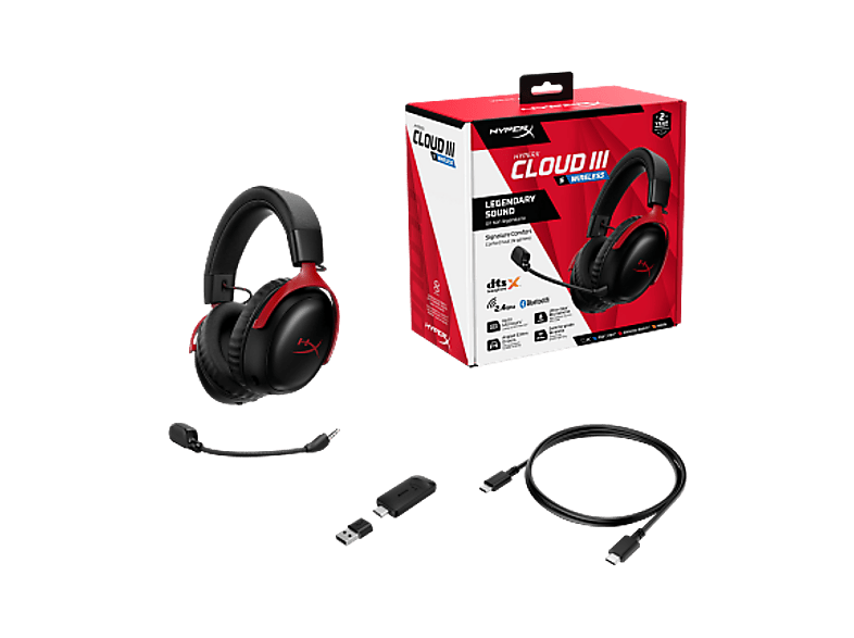 HYPERX Cloud III S Kablosuz Kulak Üstü Oyuncu Kulaklığı Siyah