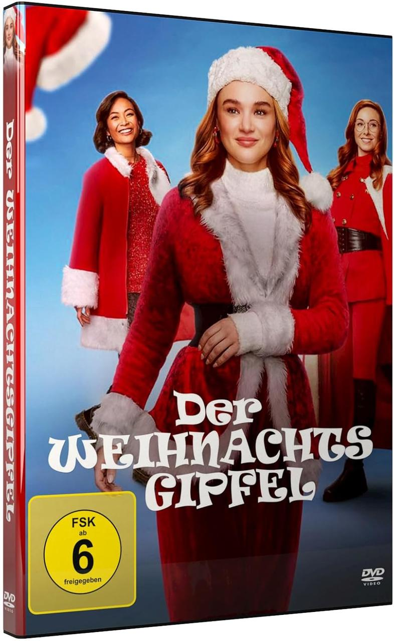 DVD-Cover von "Der Weihnachtsgipfel". Drei Frauen in Santa-Outfits sind abgebildet, die zentrale Figur lächelt. Der Titel ist angezeigt.
