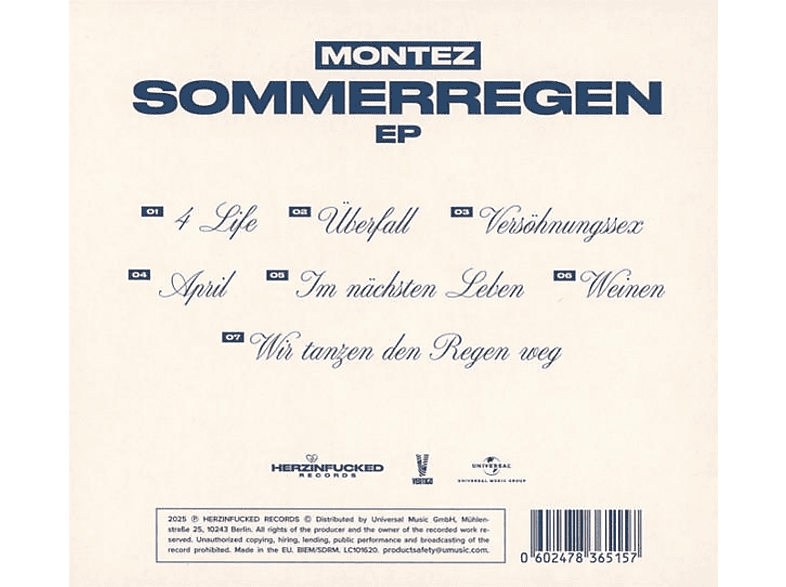 Thumbnail - Montez - Sommerregen EP (CD)