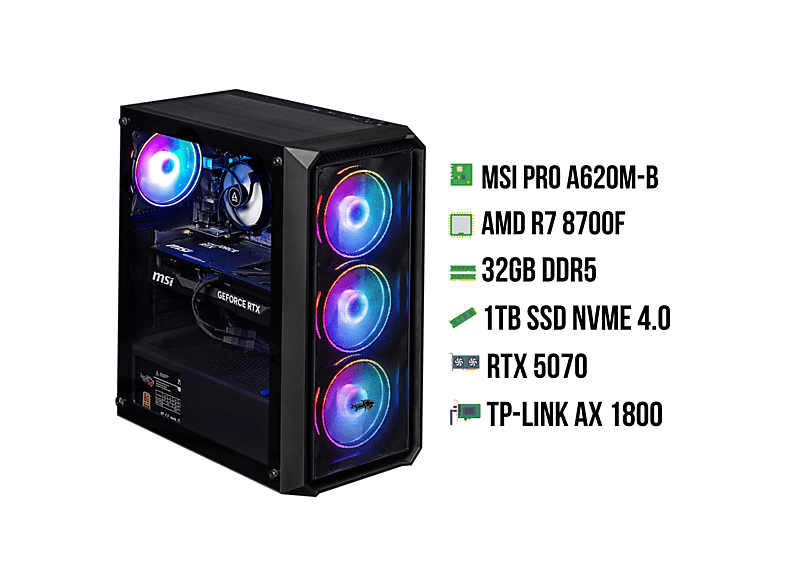 EXTREMEGAMER CLASSIC LVL 5 V3 | AMD Ryzen 7 8700F - 32 GB - 1TB